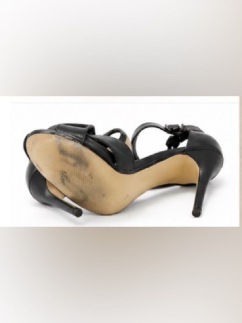 Steve Madden Black Ankle Strap Heels Size 10M Strappy Stiletto Sandals Classic - Picture 4 of 4